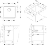 Inox sudoper  Alveus Kombino 30 bez ocjeđivača s ekscentričnim sitastim odvodom s preljevom