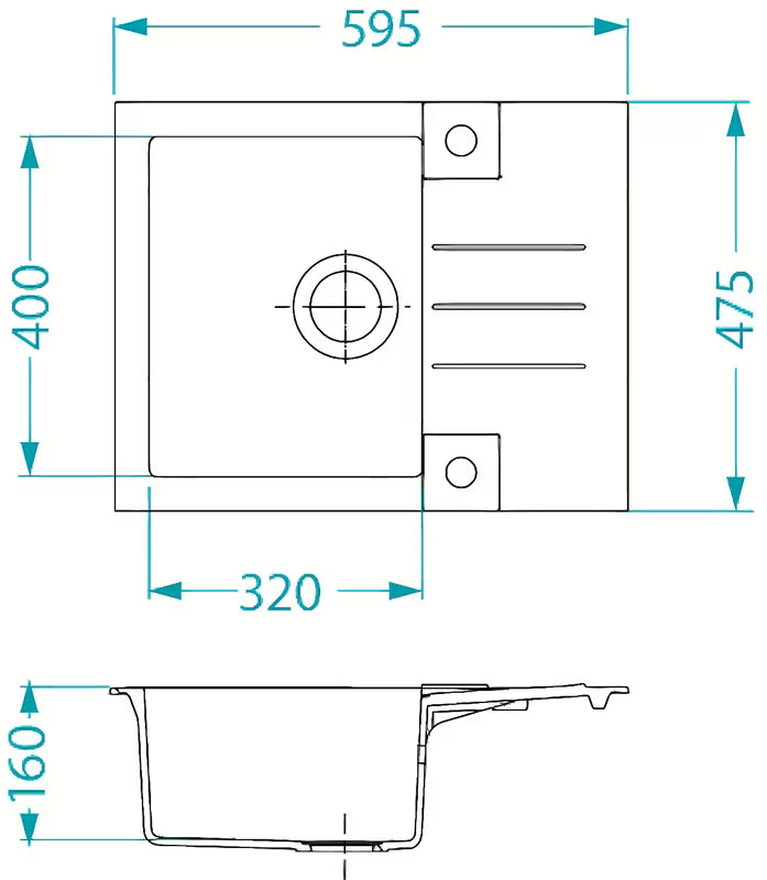 Ugradbeni granitni sudoper  Alveus s ocjeđivačem i ekstra glatkom površinom