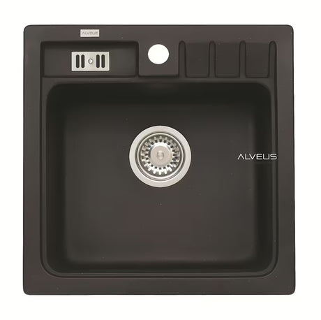 Set granitnog kuhinjskog sudopera Alveus Seta092 bez ocjeđivača s glatkom površinom i sitastim odvodom