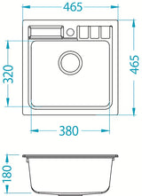 Set granitnog kuhinjskog sudopera Alveus Seta092 bez ocjeđivača s glatkom površinom i sitastim odvodom