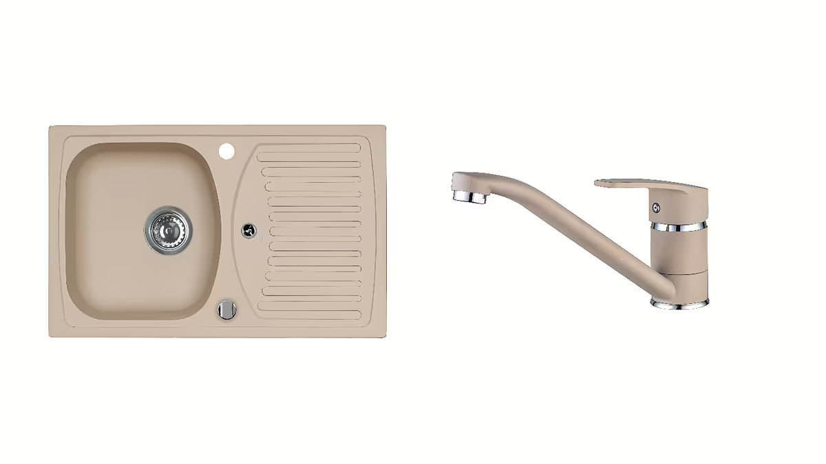 Ugradbeni granitni sudoper  Alveus Seta104 s ocjeđivačem i otvorom pro slavinu