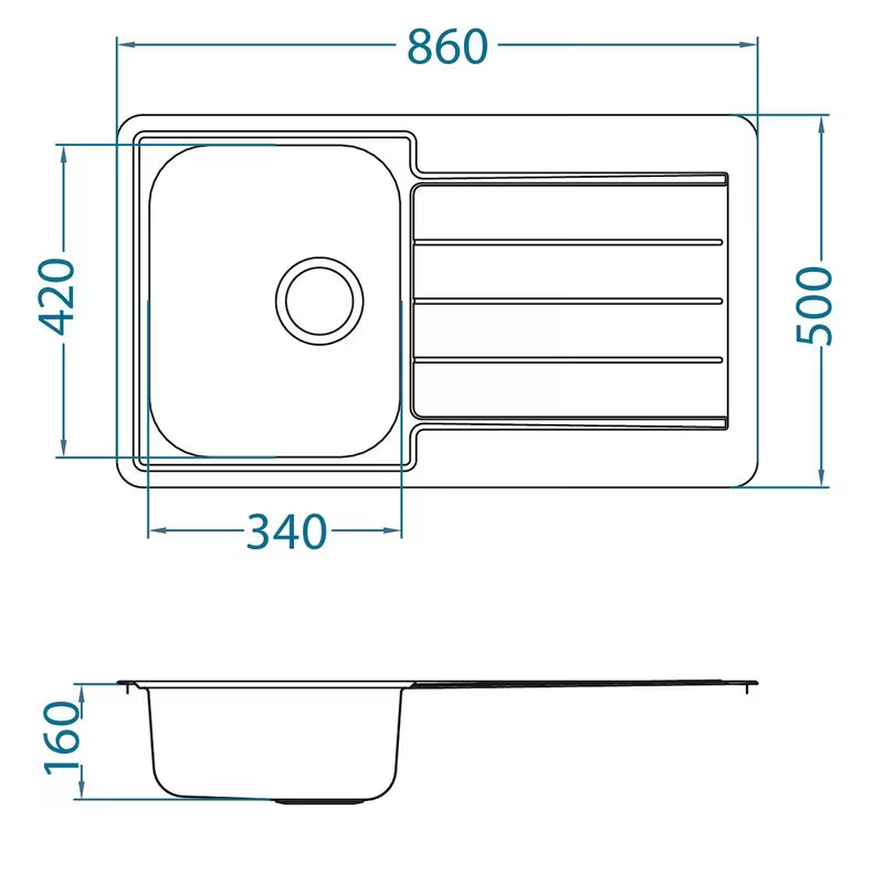 Inox sudoper  Alveus Line 20 s ocjeđivačem pro ugradnja na radnu ploču