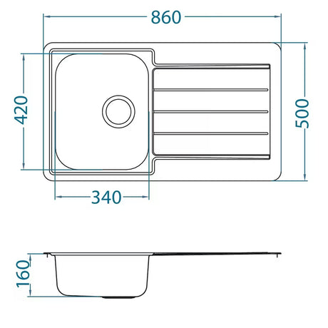 Inox sudoper  Alveus Line 20 s ocjeđivačem pro ugradnja na radnu ploču
