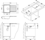 Nehrđajući ugradbeni sudoper  Alveus Line 80 s ocjeđivačem u izvedbi SAT