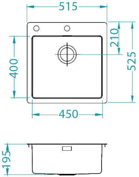 Inox kuhinjski jednostruki sudoper Alveus Pure 30 bez ocjeđivača pro ugradnja na radnu ploču