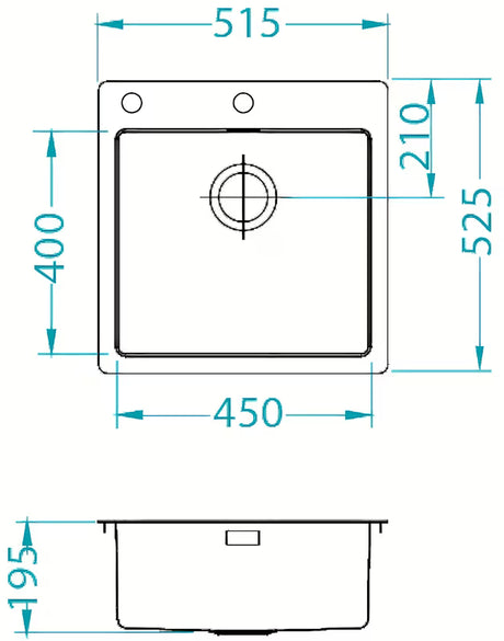 Inox sudoper  Alveus Pure 30 bez ocjeđivača pro ugradnja na radnu ploču