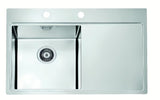 Inox sudoper  Alveus Pure 40 s ocjeđivačem i koritom lijevo, pro ugradnja na radnu ploču.