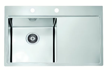 Inox sudoper  Alveus Pure 40 s ocjeđivačem i koritom lijevo, pro ugradnja na radnu ploču.