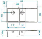 Inox sudoper  Alveus Pure 60 s ocjeđivačem pro ugradnja na radnu ploču