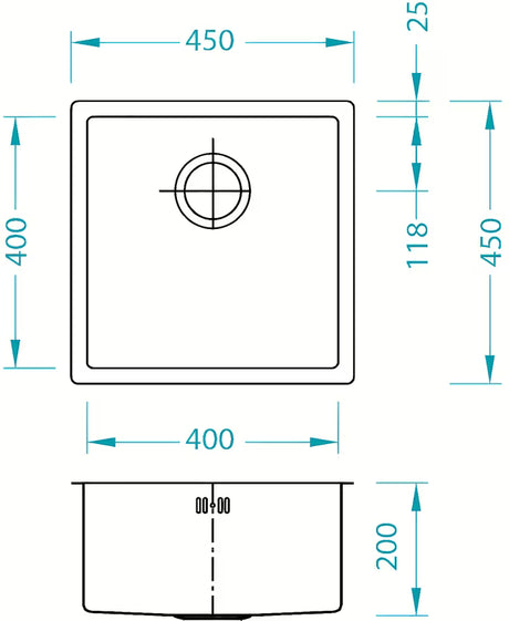 Inox ugradbeni sudoper  Alveus Qudrix 30 bez ocjeđivača u izvedbi SAT
