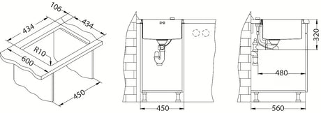 Inox ugradbeni sudoper  Alveus Qudrix 30 bez ocjeđivača u izvedbi SAT