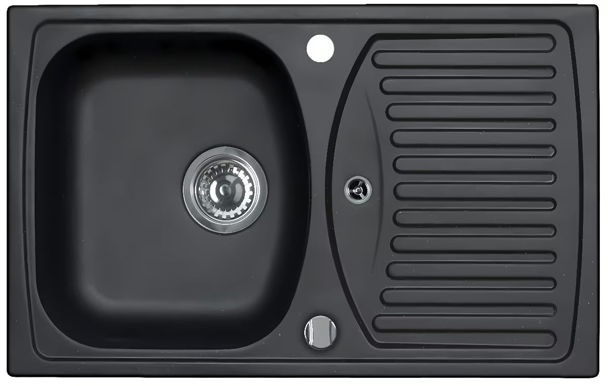 Alveus Record 30 granitni kuhinjski jednostruki sudoper s ocjeđivačem u antracit boji