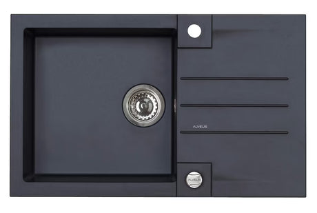 Alveus Rock 130 granitni sudoper  s ocjeđivačem na radnu ploču u antracit boji