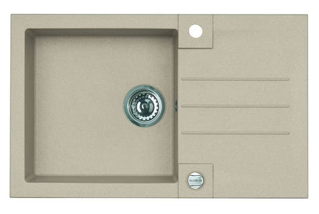 Bež granitni sudoper  Alveus Rock 130 s ocjeđivačem, montaža na radnu ploču