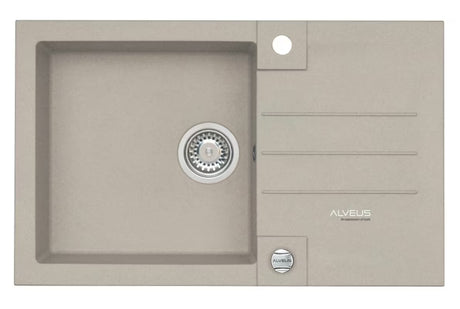 Bež granitni sudoper  Alveus Rock 130 s ocjeđivačem i otvorom pro za slavinu