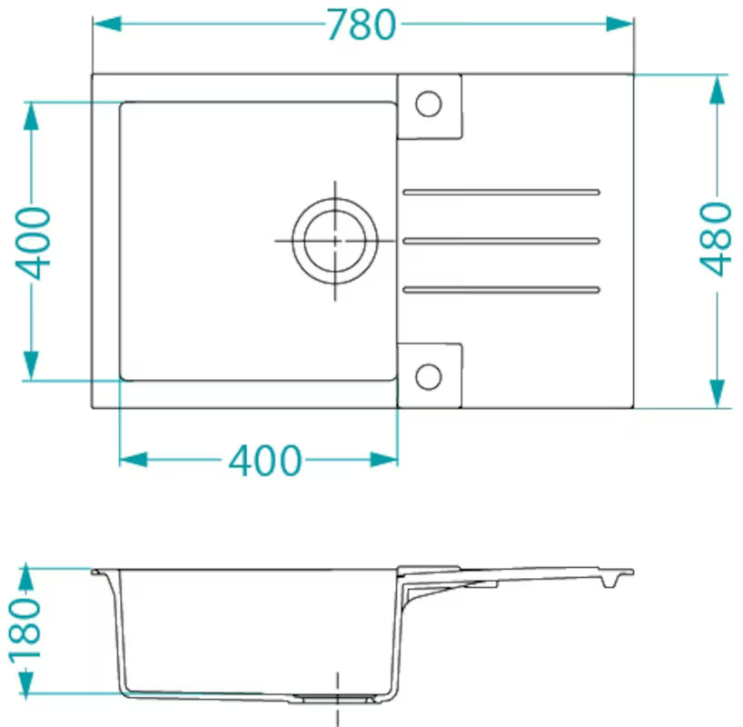 Bež granitni sudoper  Alveus Rock 130 s ocjeđivačem i otvorom pro za slavinu