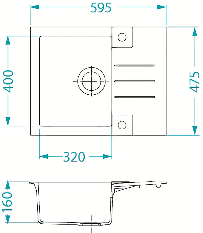 Crni granitni sudoper  Alveus Rock 30 s ocjeđivačem, montaža na radnu ploču