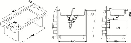 Alveus Rock 90 granitni kuhinjski dvostruki sudoper bez ocjeđivača u antracit boji, montaža na radnu ploču.