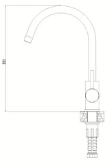 Crna jednoručna baterija miješalica za sudoper Alveus Roxa s okretnim izljevom s mat površinom