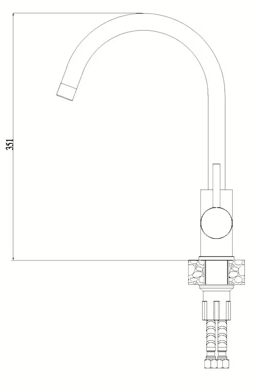 Crna jednoručna baterija miješalica za sudoper Alveus Roxa s okretnim izljevom s mat površinom
