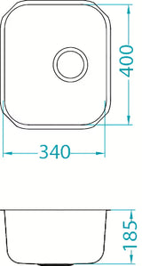 Inox kuhinjski jednostruki sudoper Alveus Variant 40 bez ocjeđivača pro za ugradnju u radnu ploču