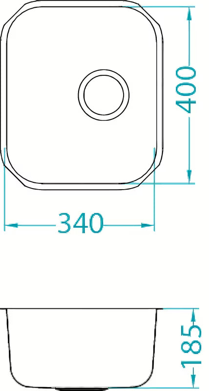 Inox kuhinjski jednostruki sudoper Alveus Variant 40 bez ocjeđivača pro za ugradnju u radnu ploču