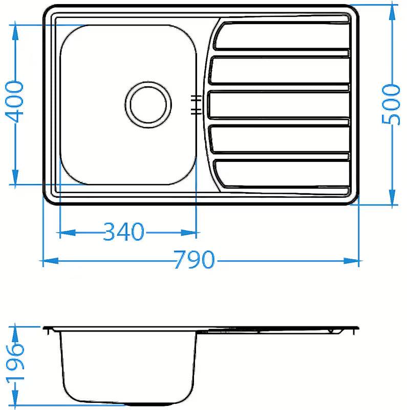 Inox ugradbeni sudoper  Alveus Zoom 20 s ocjeđivačem u izvedbi SAT