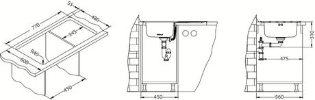 Inox ugradbeni sudoper  Alveus Zoom 20 s ocjeđivačem u izvedbi SAT