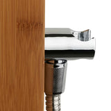 Tuš hidromasažni panel Anima Bamboo Shower od bambusa s nadglavnim i ručnim tušem te masažnim mlaznicama.