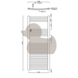 Električni radijator Anima Marcus u krom izvedbi, 45x111,8 cm, s grijaćim štapom i termostatom.