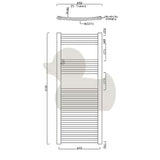 Kombinirani kupaonski radijator Anima Marcus 450x1118 mm u krom izvedbi sa zaobljenim profilom.