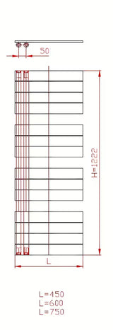Bijeli kombinirani kupaonski radijator Anima Oliver 45x122 cm prikladan pro za grijanje i sušenje ručnika.