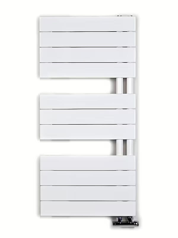 Bijeli kombinirani kupaonski radijator Anima Oliver 93x45 cm prikladan pro grijanje i sušenje ručnika.