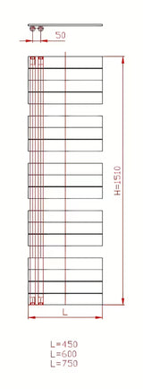 Bijeli kombinirani kupaonski radijator Anima Oliver 45x151 cm pro za grijanje i sušenje ručnika.
