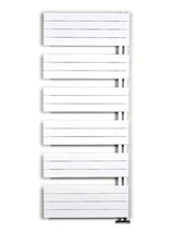 Bijeli kombinirani kupaonski radijator Anima Oliver 75x179 cm prikladan pro grijanje i sušenje ručnika.