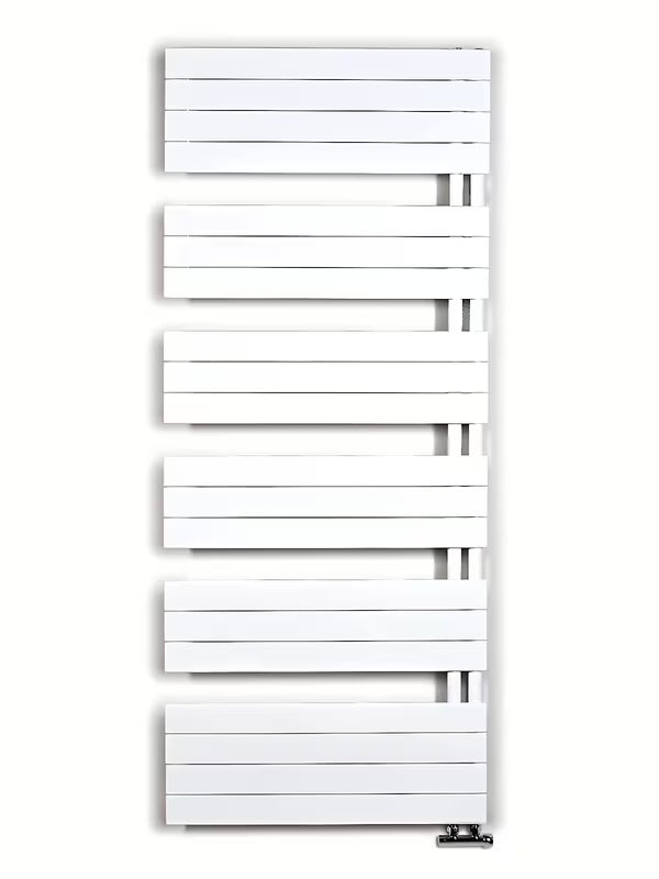 Bijeli kombinirani kupaonski radijator Anima Oliver 75x179 cm prikladan pro grijanje i sušenje ručnika.