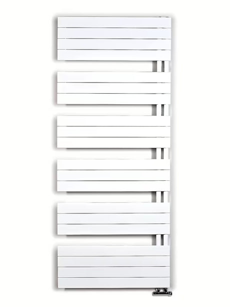 Bijeli kombinirani kupaonski radijator Anima Oliver 75x179 cm prikladan pro grijanje i sušenje ručnika.