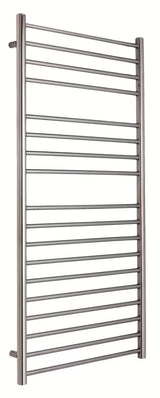 Anima Paul kombinirani kupaonski radijator 60x120 cm u boji PVD gun metal s tankim vodoravnim cijevima.