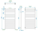 Kombinirani kupaonski radijator Anima Paul 60x120 cm u izvedbi od poliranog nehrđajućeg čelika chrome.