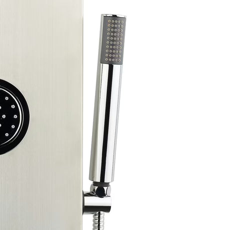 Tuš panel Anima Primeshower s jednoručnom miješalicom, gornjim kišnim tušem, ručnim tušem i masažnim mlaznicama.