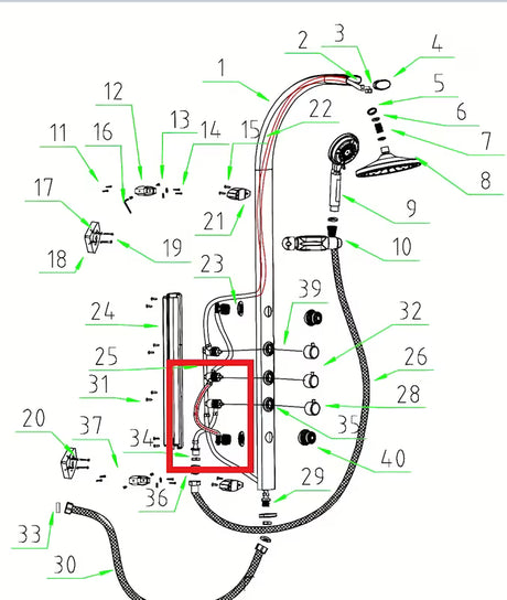 Spojno crijevo Anima Easyshower 4 kao zamjenski dio pro tuš panel