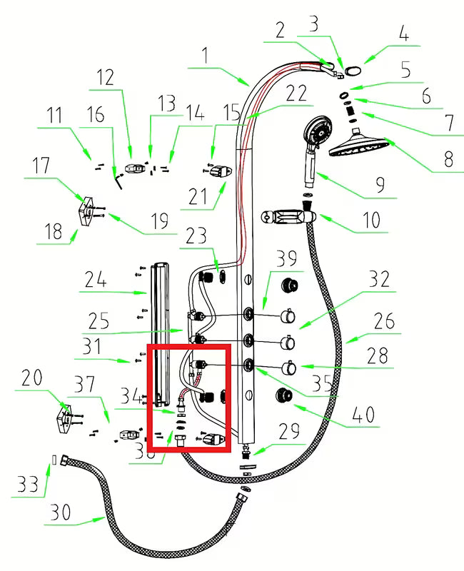 Anima Easyshower spojno crijevo kao zamjenski dio pro setovi za kadu pro za sigurno povezivanje komponenti