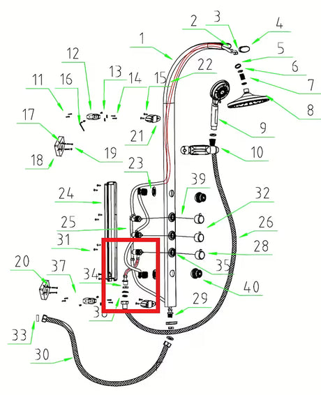 Anima Easyshower spojno crijevo kao zamjenski dio pro setovi za kadu pro za sigurno povezivanje komponenti