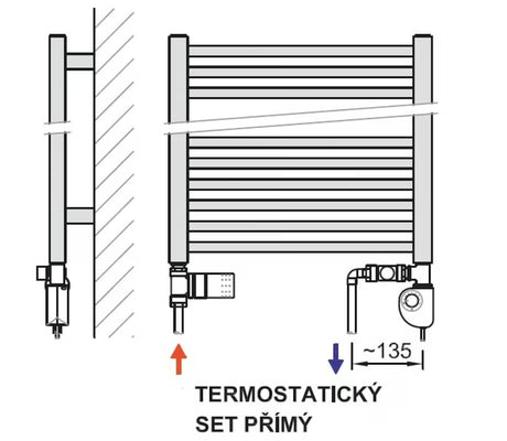 Kromirani kombinirani radijator Anima Titus 55x125 cm sa središnjim priključkom 50 mm