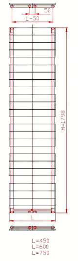 Bijeli kombinirani radijator Anima Viktor 60x179 cm, prikladan pro za grijanje i sušenje ručnika.
