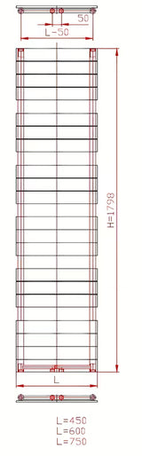 Anima Viktor kombinirani radijator 179x45 cm u antracit boji pro grijanje i sušenje ručnika.