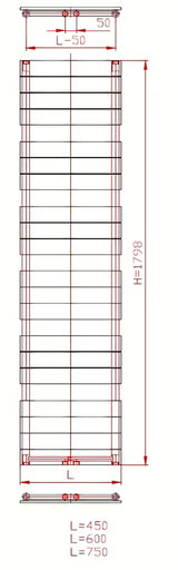 Bijeli kombinirani radijator Anima Viktor 179x75 cm prikladan pro za grijanje kupaonice i sušenje ručnika.