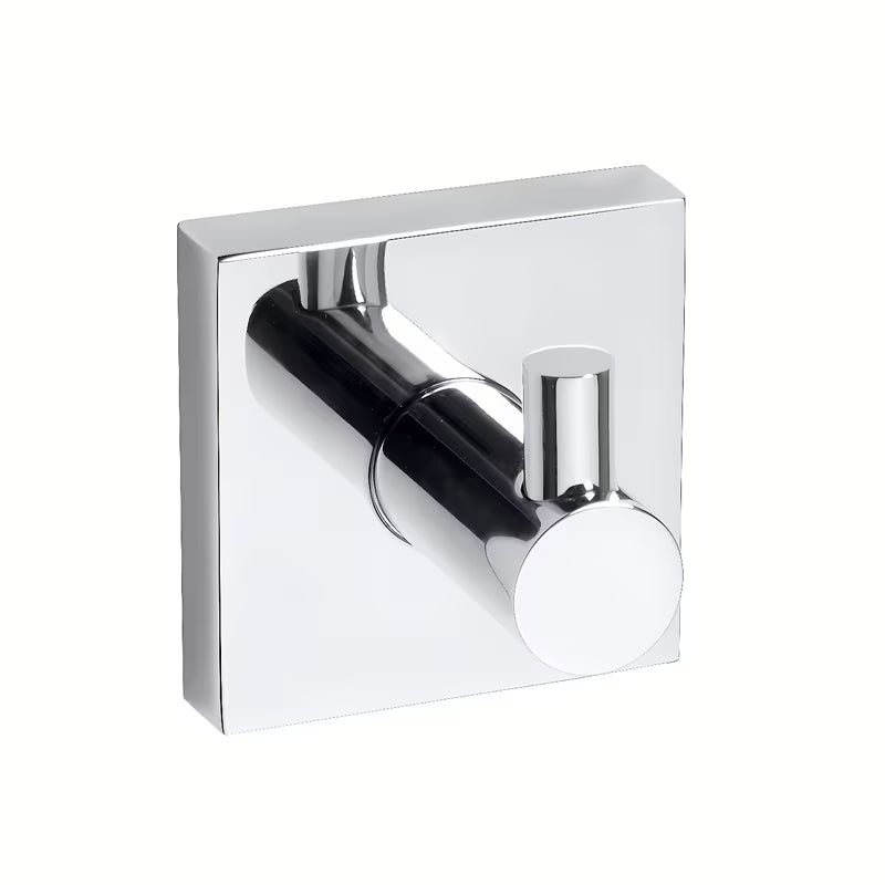 Kromirani kukica Bemeta Beta za kupaonicu s mogućnošću montaže lijepljenjem ili bušenjem.