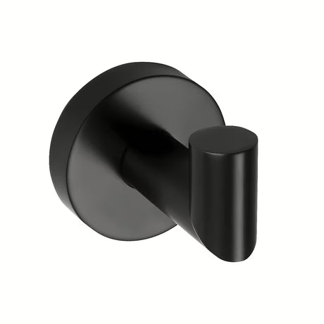 Crni kupaonski kukica Bemeta Dark s mogućnošću montaže lijepljenjem ili bušenjem.