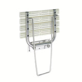 Zidni sklopive sjedalo za tuš Bemeta Help program od nehrđajućeg čelika s potpornom nogom i sjajnom površinom.